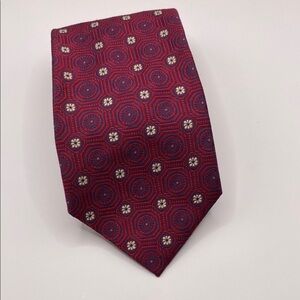 Jos A Bank Signature Collection RED Blue 100% Silk Tie Men’s 61 Inch By 4 Inch